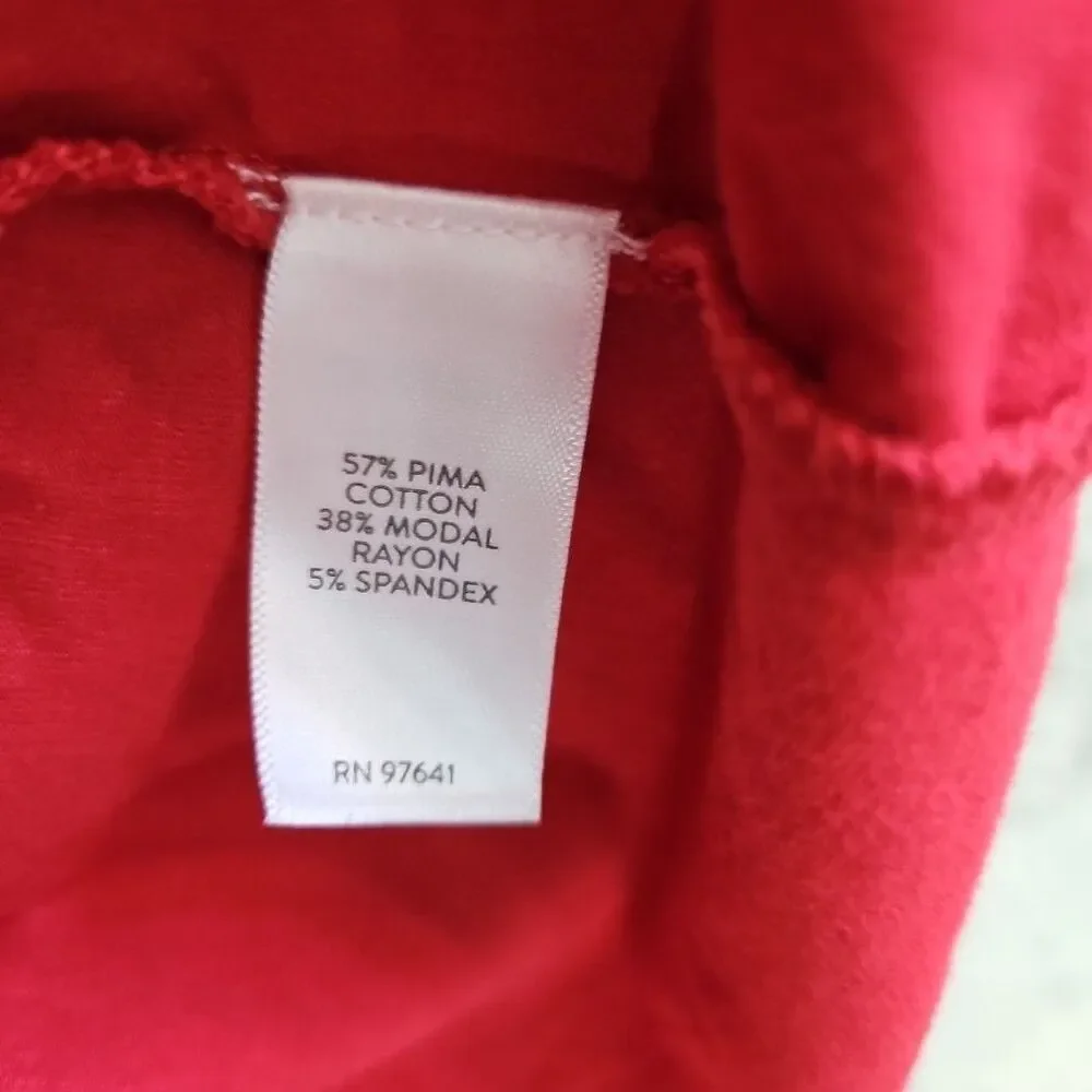 J. Jill Red Polo Shirt Dress w/ Pockets Pima Cotton Size MP (Medium Petite) - Picture 9 of 12
